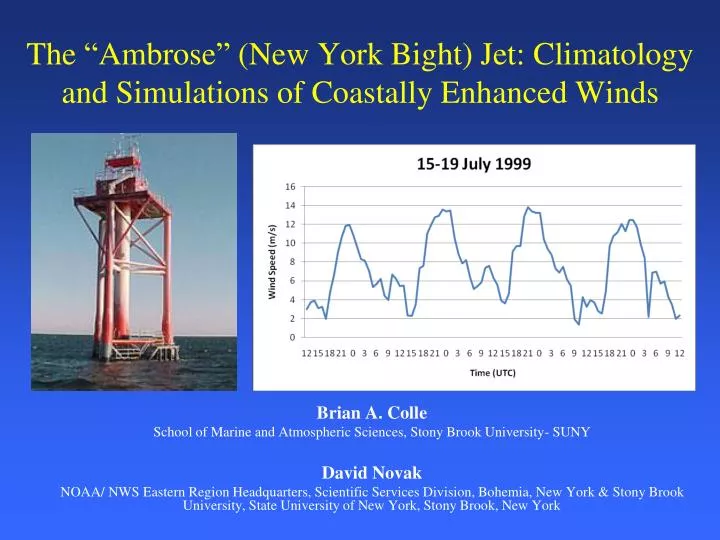 the ambrose new york bight jet climatology and simulations of coastally enhanced winds