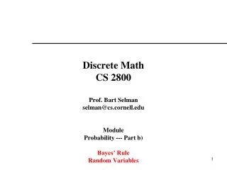 Discrete Math CS 2800