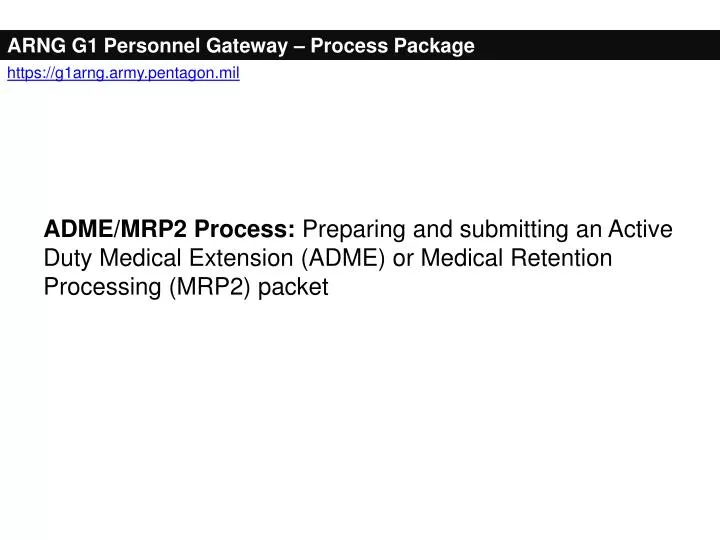arng g1 personnel gateway process package