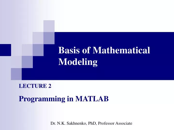 basis of mathematical modeling