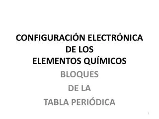 configuraci n electr nica de los elementos qu micos