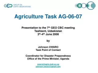 Agriculture Task AG- 06- 07