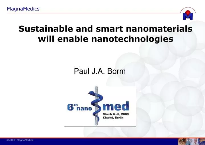 sustainable and smart nanomaterials will enable nanotechnologies