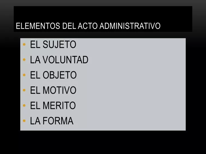 elementos del acto administrativo