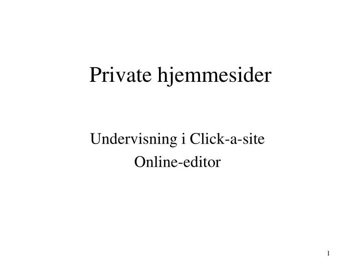 private hjemmesider