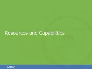 Resources and Capabilities