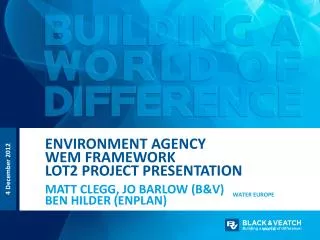 Environment AgencY WEM Framework Lot2 project Presentation