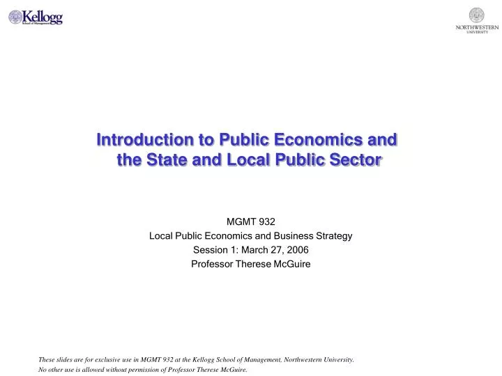 introduction to public economics and the state and local public sector