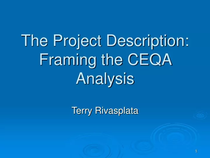 the project description framing the ceqa analysis