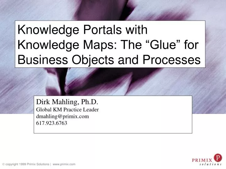knowledge portals with knowledge maps the glue for business objects and processes