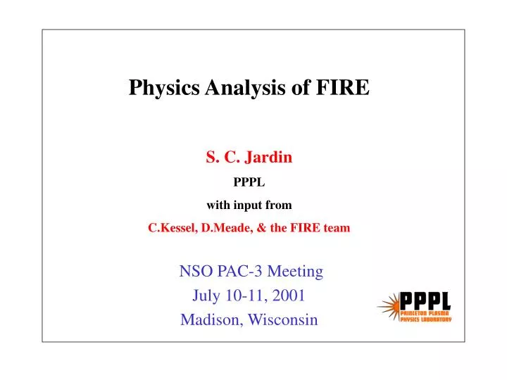 physics analysis of fire