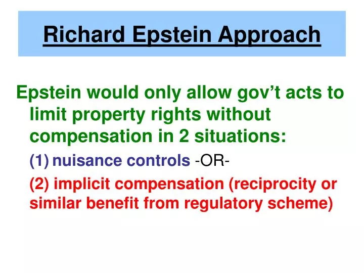 richard epstein approach