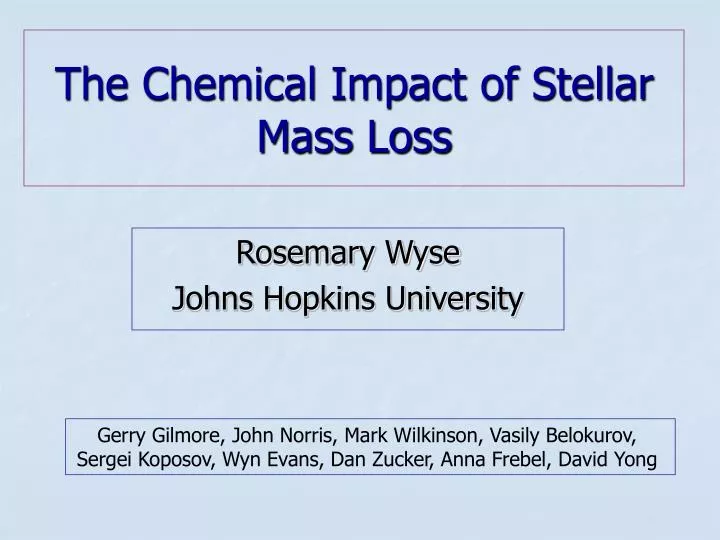 the chemical impact of stellar mass loss