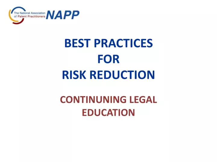 best practices for risk reduction