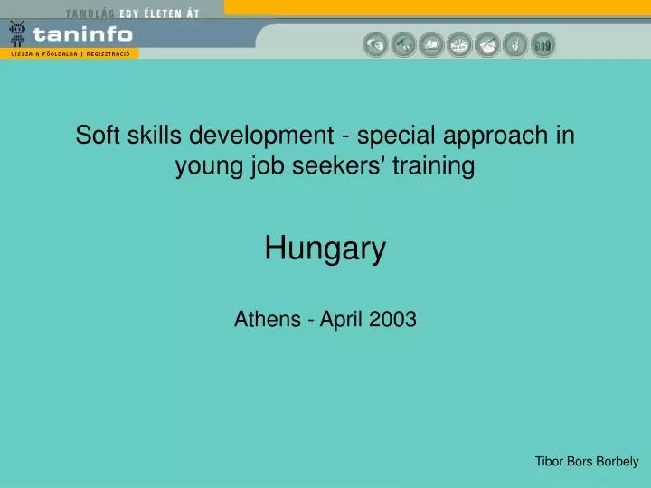 soft skills development special approach in young job seekers training hungary athens april 2003
