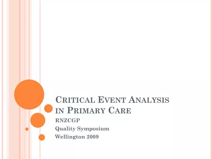 critical event analysis in primary care