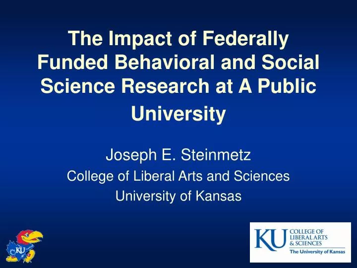 the impact of federally funded behavioral and social science research at a public university