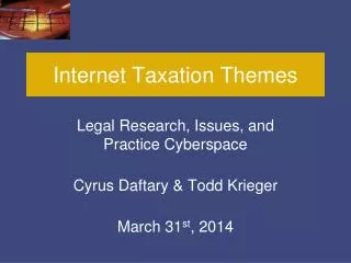 Internet Taxation Themes