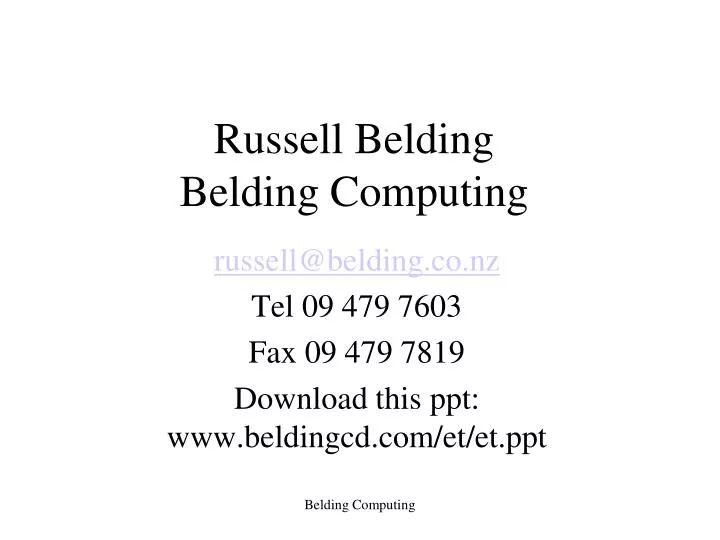 russell belding belding computing