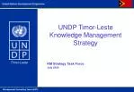 UNDP Timor-Leste Knowledge Management Strategy - slide 1