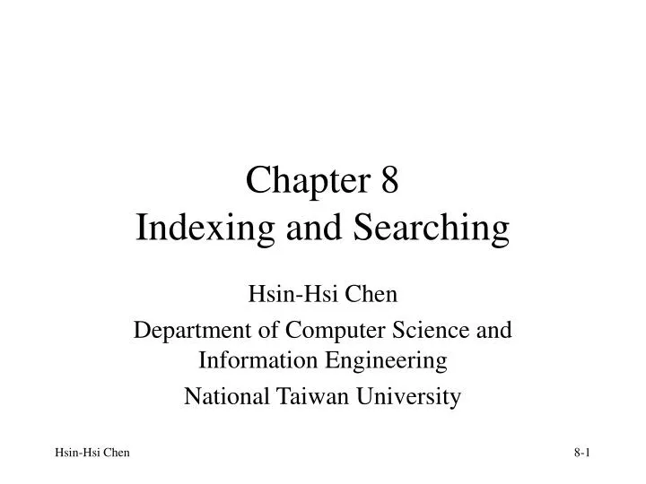 chapter 8 indexing and searching
