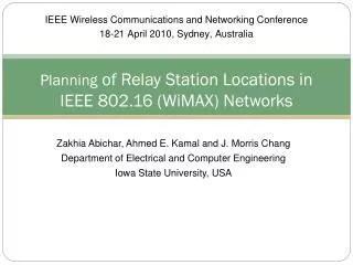 Planning of Relay Station Locations in IEEE 802.16 (WiMAX) Networks