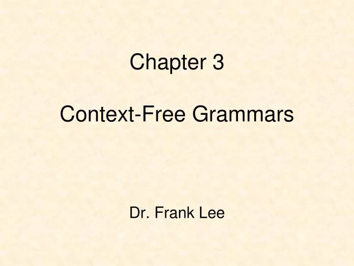chapter 3 context free grammars