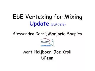 EbE Vertexing for Mixing Update (CDF-7673)