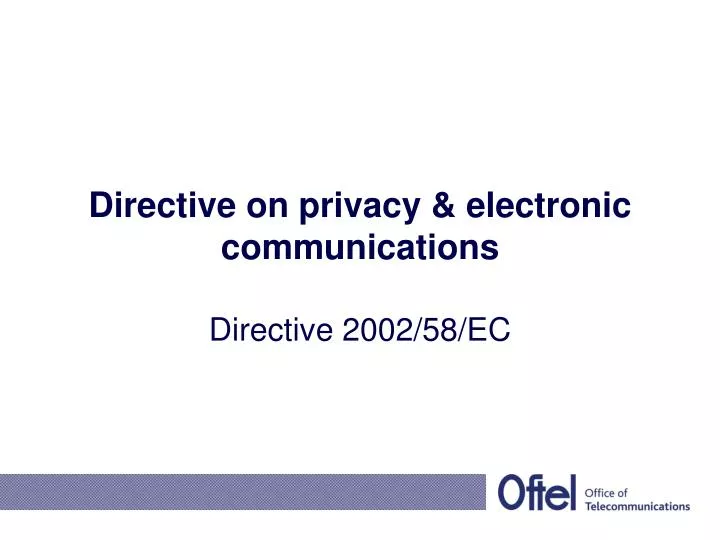 directive on privacy electronic communications