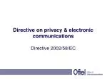 Understanding the Privacy and Electronic Communications Directive (2002/58/EC) - slide 1