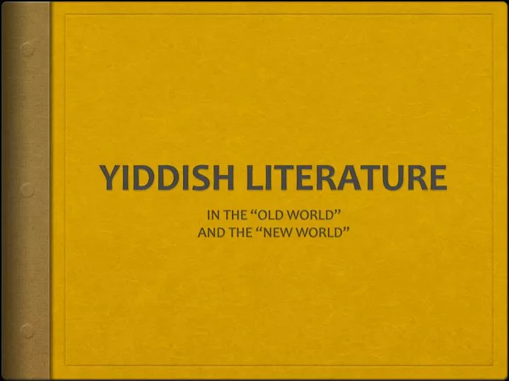 yiddish literature
