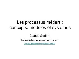les processus m tiers concepts mod les et syst mes