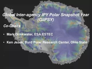 Global Inter-agency IPY Polar Snapshot Year (GIIPSY)