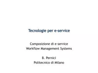 tecnologie per e service