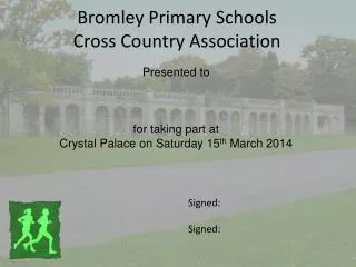 Bromley Primary Schools Cross Country Association
