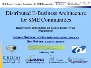 Distributed E-Business Architecture for SME Communities