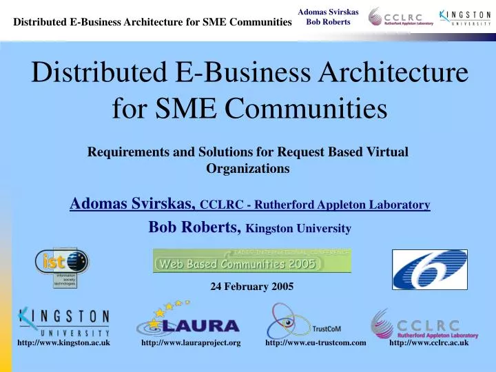 distributed e business architecture for sme communities