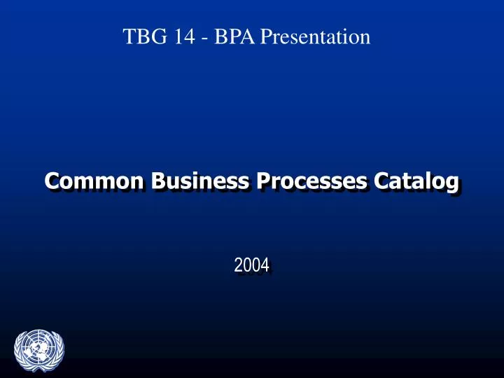common business processes catalog