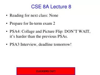 CSE 8A Lecture 8