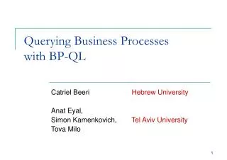 Querying Business Processes with BP-QL