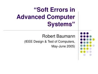 soft errors in advanced computer systems