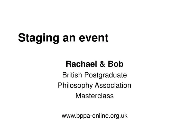 staging an event
