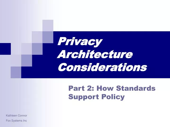 privacy architecture considerations