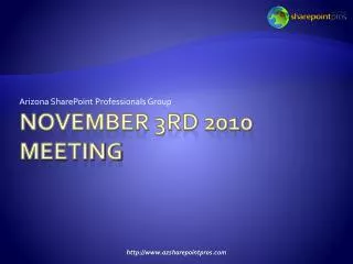 November 3rd 2010 meeting