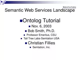 Semantic Web Services Landscape