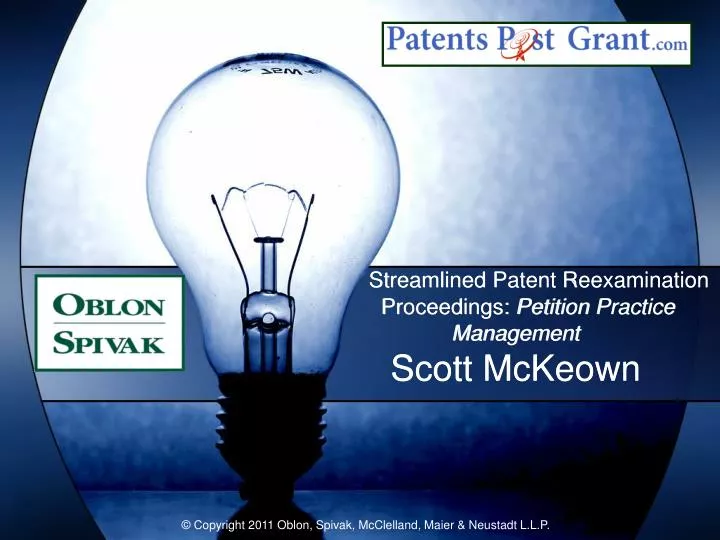 streamlined patent reexamination proceedings petition practice management scott mckeown