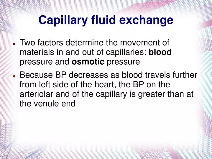 capillary fluid exchange