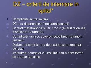 dz criterii de internare in spital