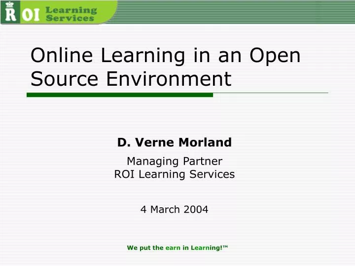 online learning in an open source environment