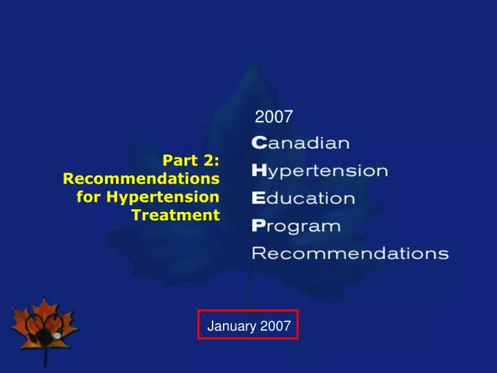 part 2 recommendations for hypertension treatment